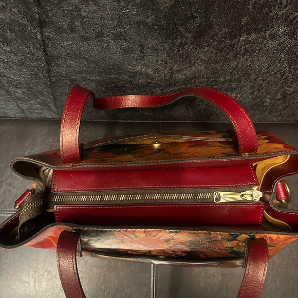 Patricia Nash Chantilly Tote Multicolor and Oxblood with Dustbag - Picture 4 of 7